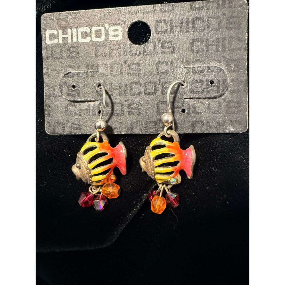NEW Chico's Tropical Fish Dangle Earrings